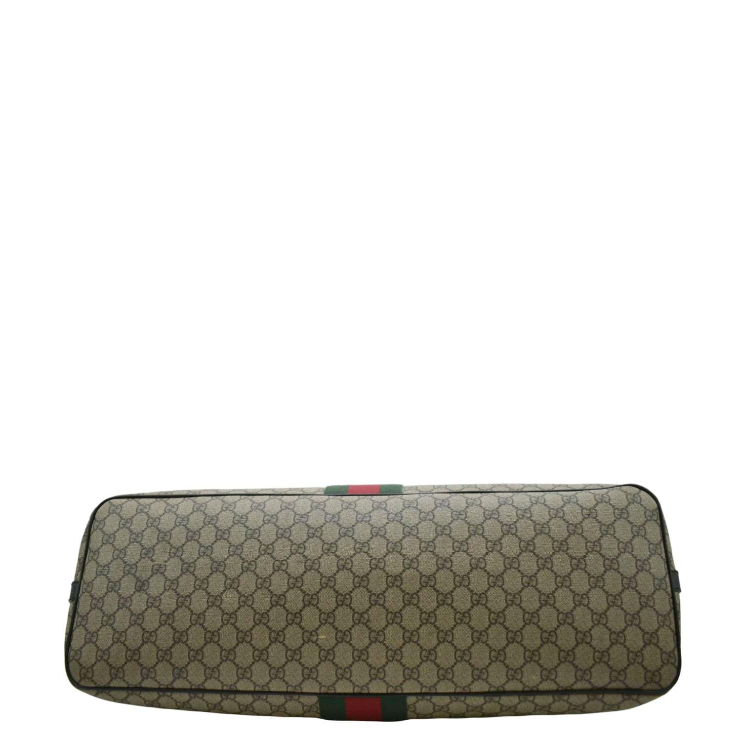 GUCCI Large Zippered Gucci Supreme Canvas Web Duffle Bag Beige 353406