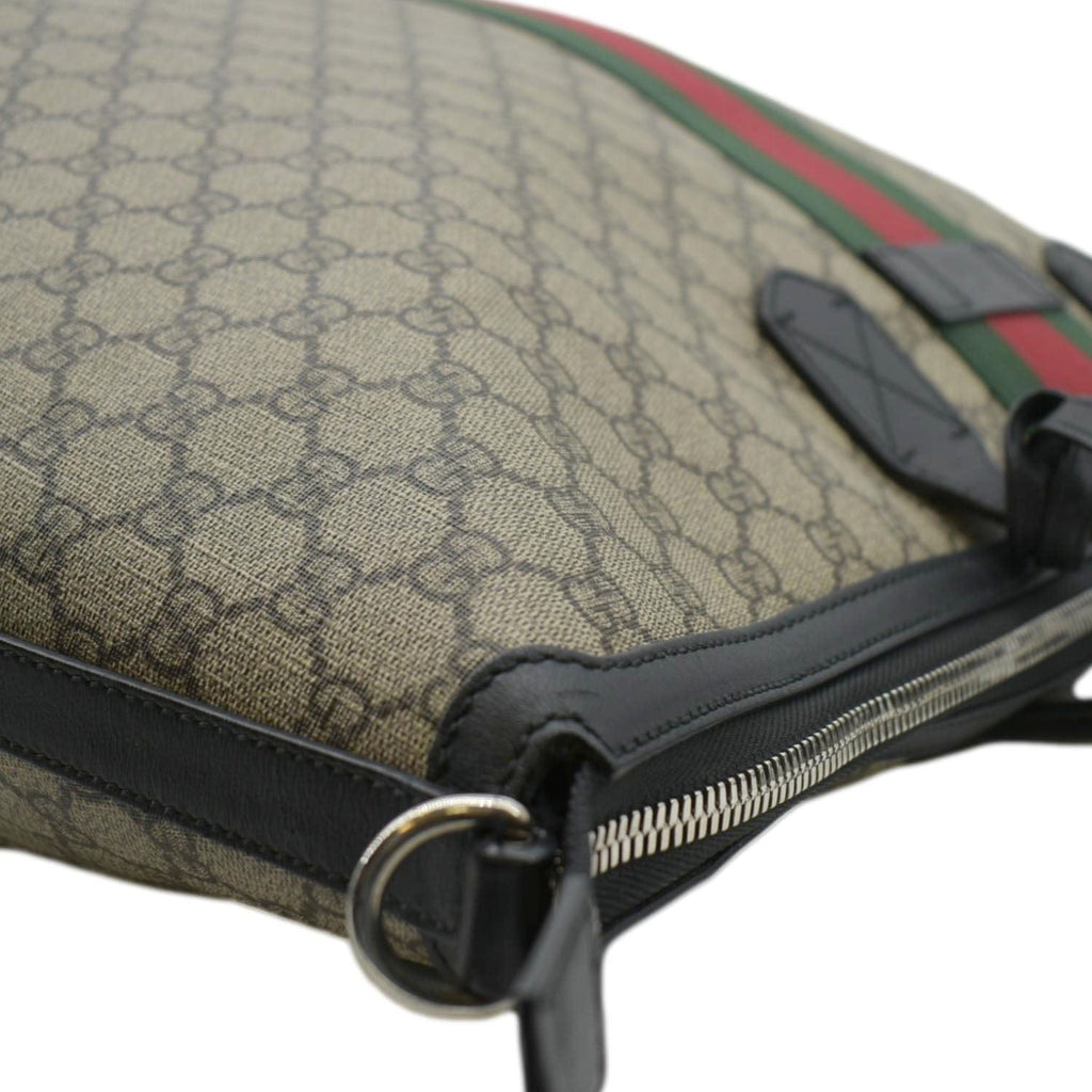 GUCCI Large Zippered Gucci Supreme Canvas Web Duffle Bag Beige 353406