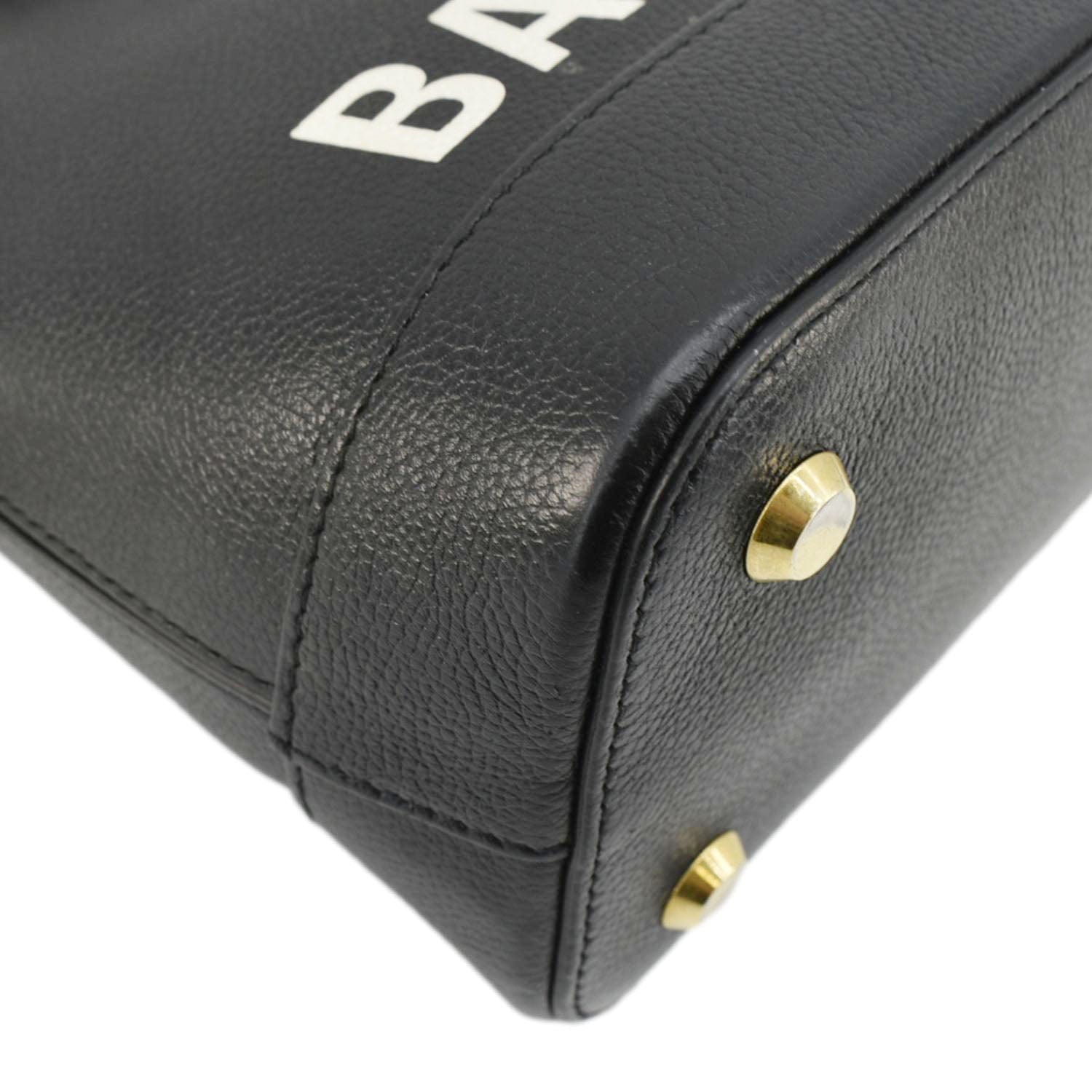 BALENCIAGA Ville Top Handle Grained Leather Crossbody Bag Black