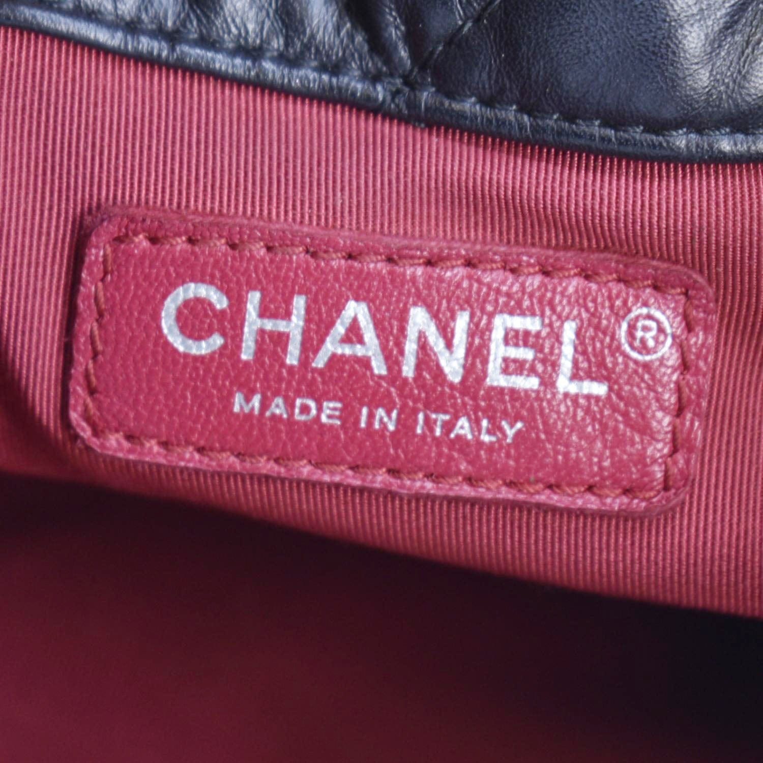 Chanel Gabrielle Quilted Aged Calfskin Leather Backpack Bag Black