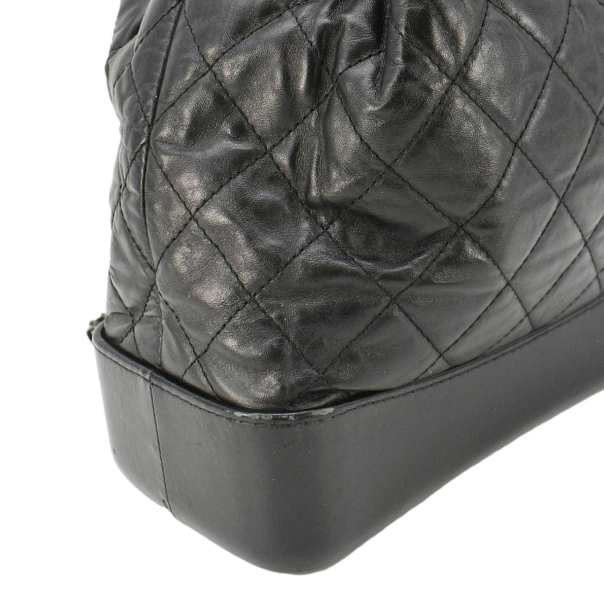 Chanel Gabrielle Quilted Aged Calfskin Leather Backpack Bag Black