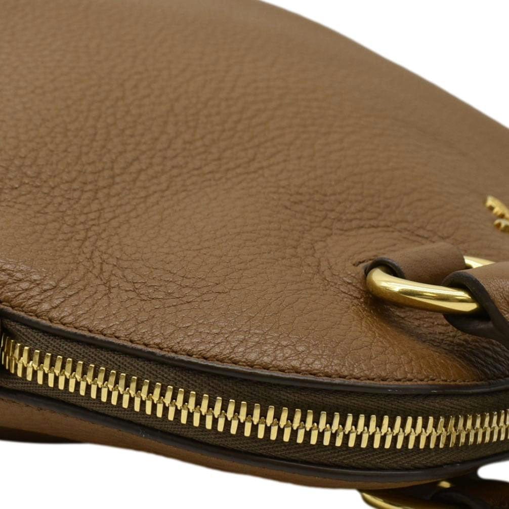 PRADA Vitello Daino Leather Tote Bag Brown