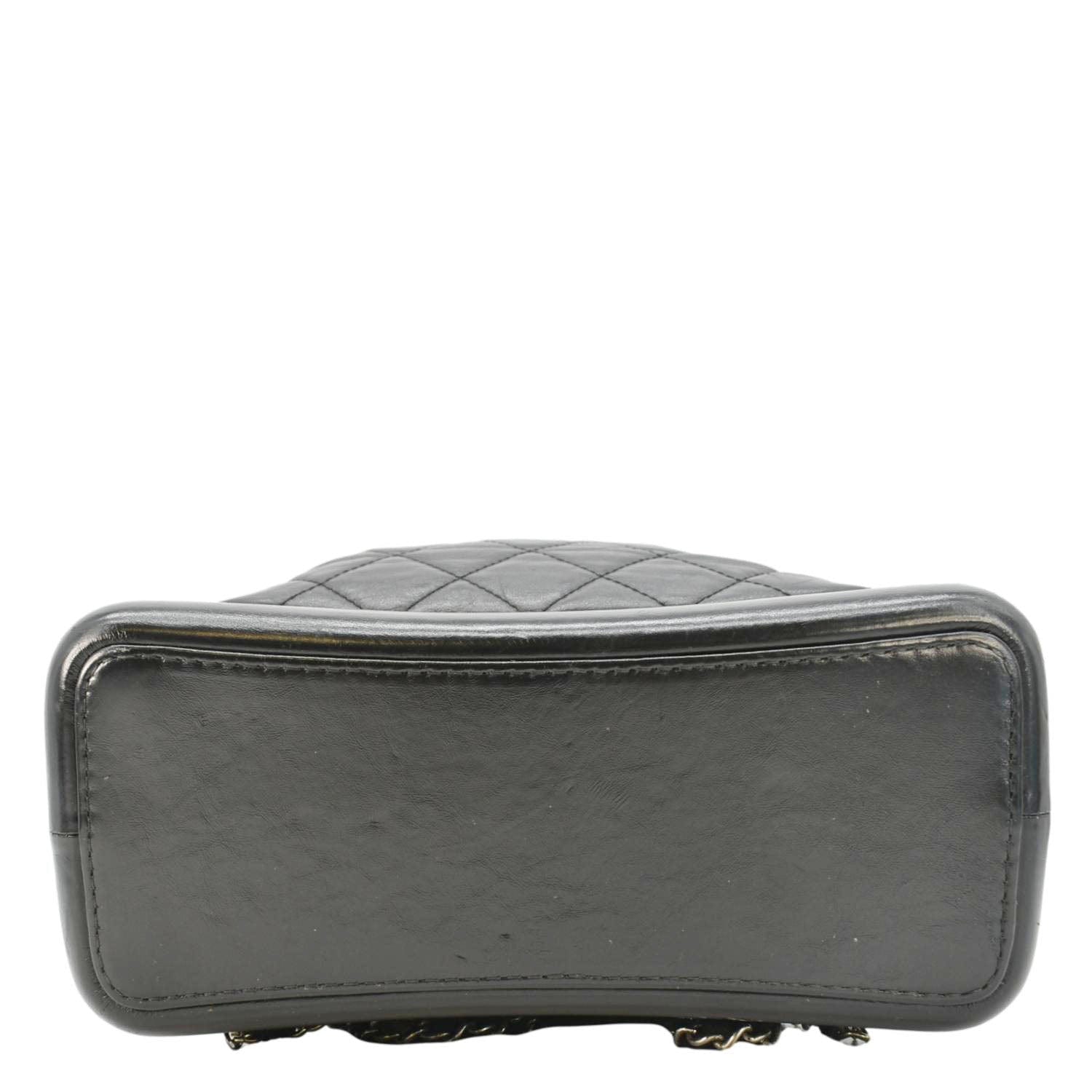 Chanel Gabrielle Quilted Aged Calfskin Leather Backpack Bag Black