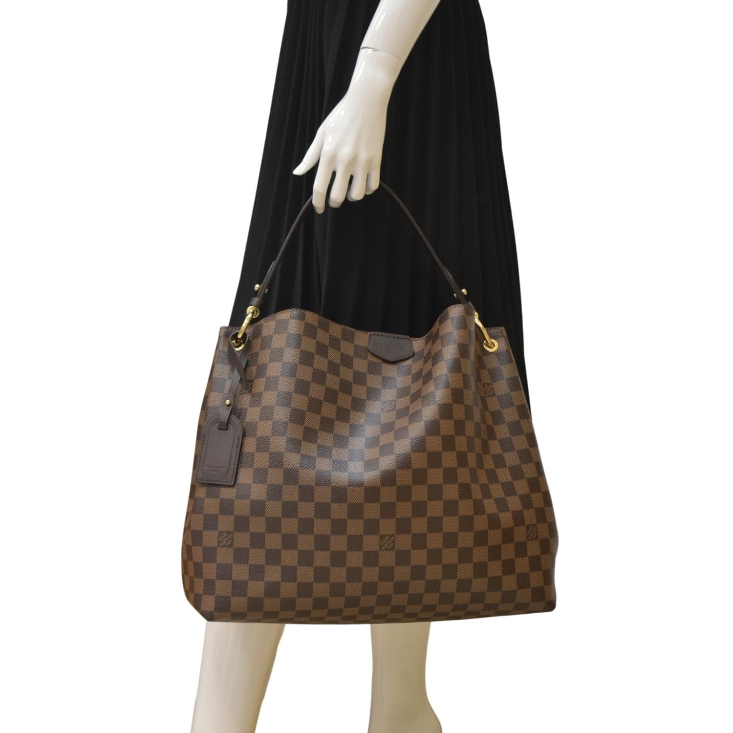 LOUIS VUITTON Graceful MM Damier Ebene Shoulder Bag Brown