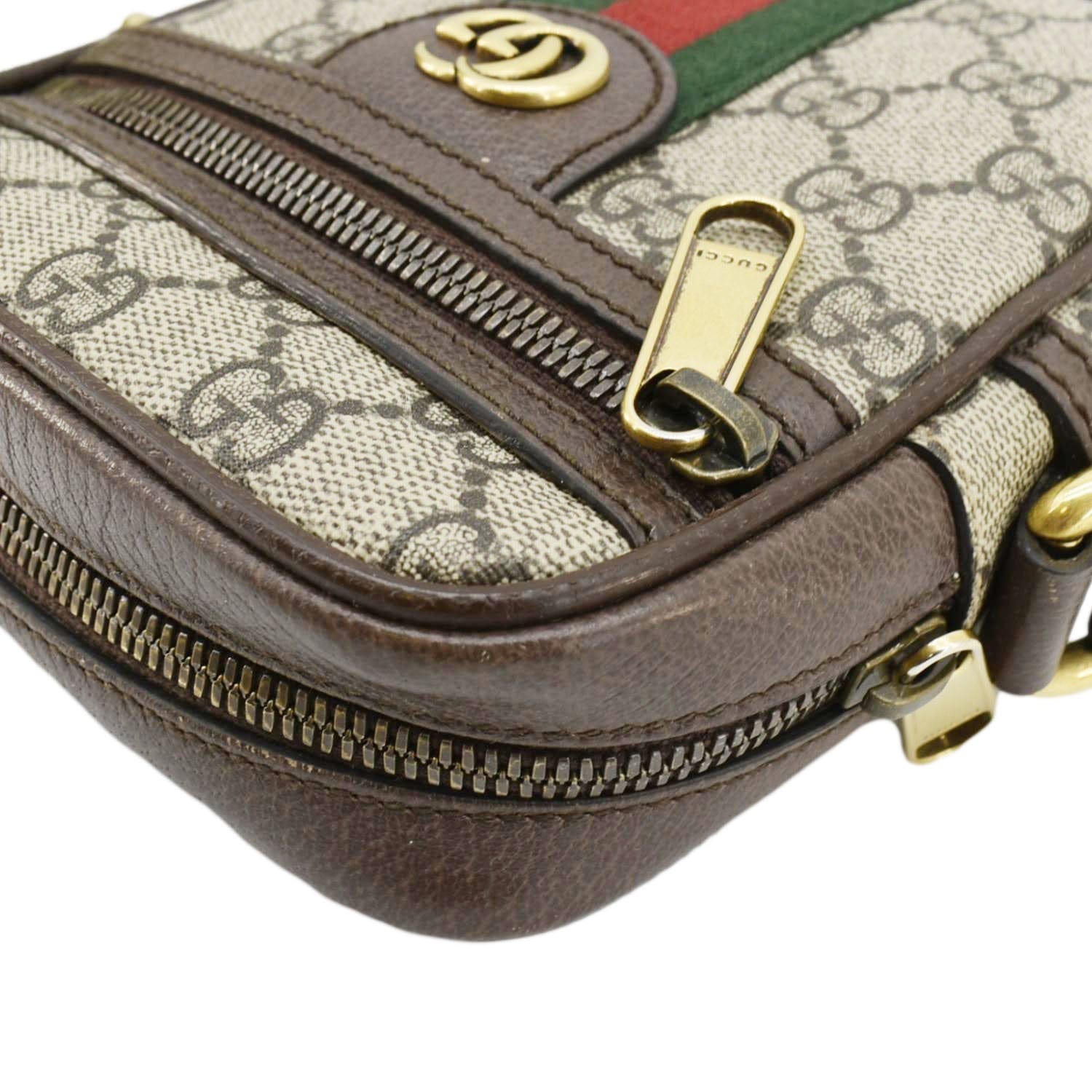 GUCCI Ophidia Small Gucci Canvas Messenger Bag Brown 598127