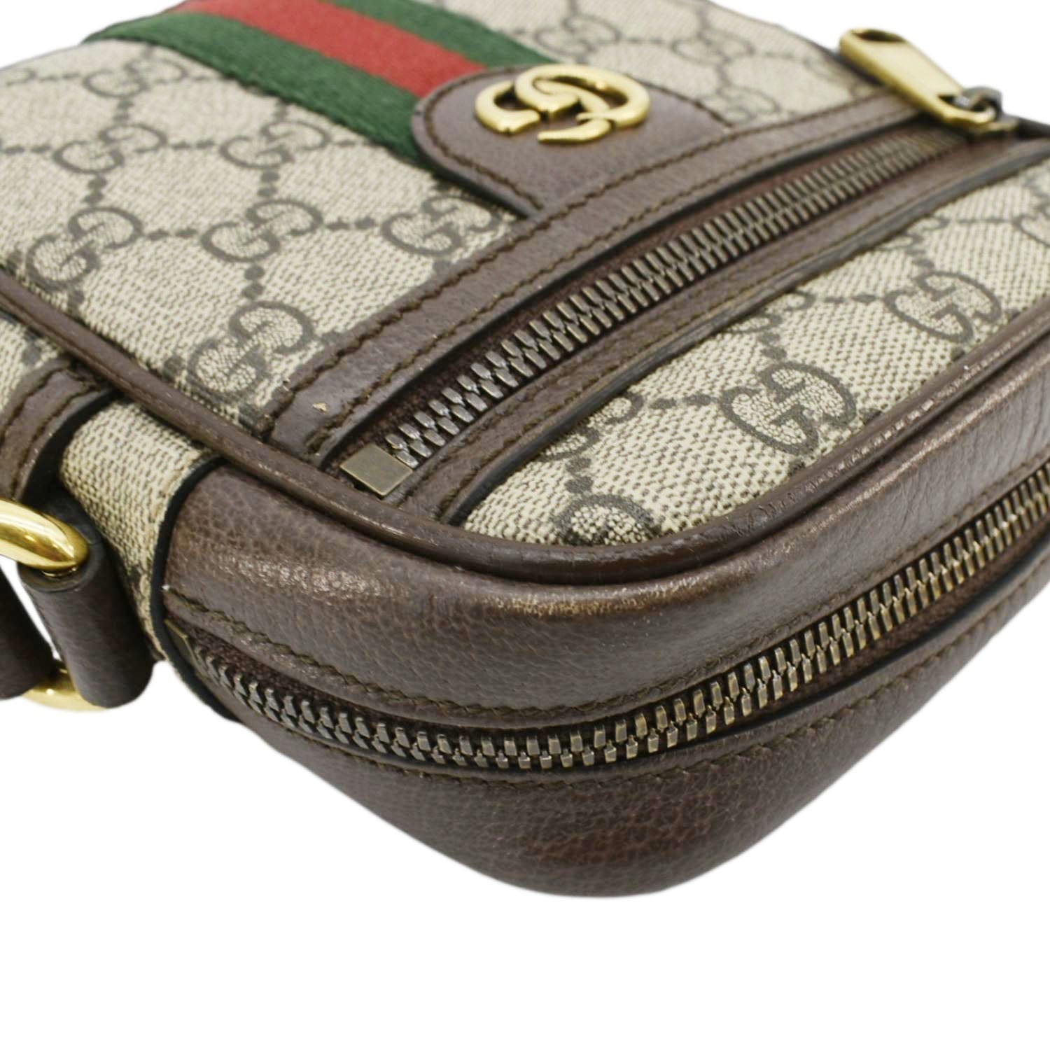 GUCCI Ophidia Small Gucci Canvas Messenger Bag Brown 598127