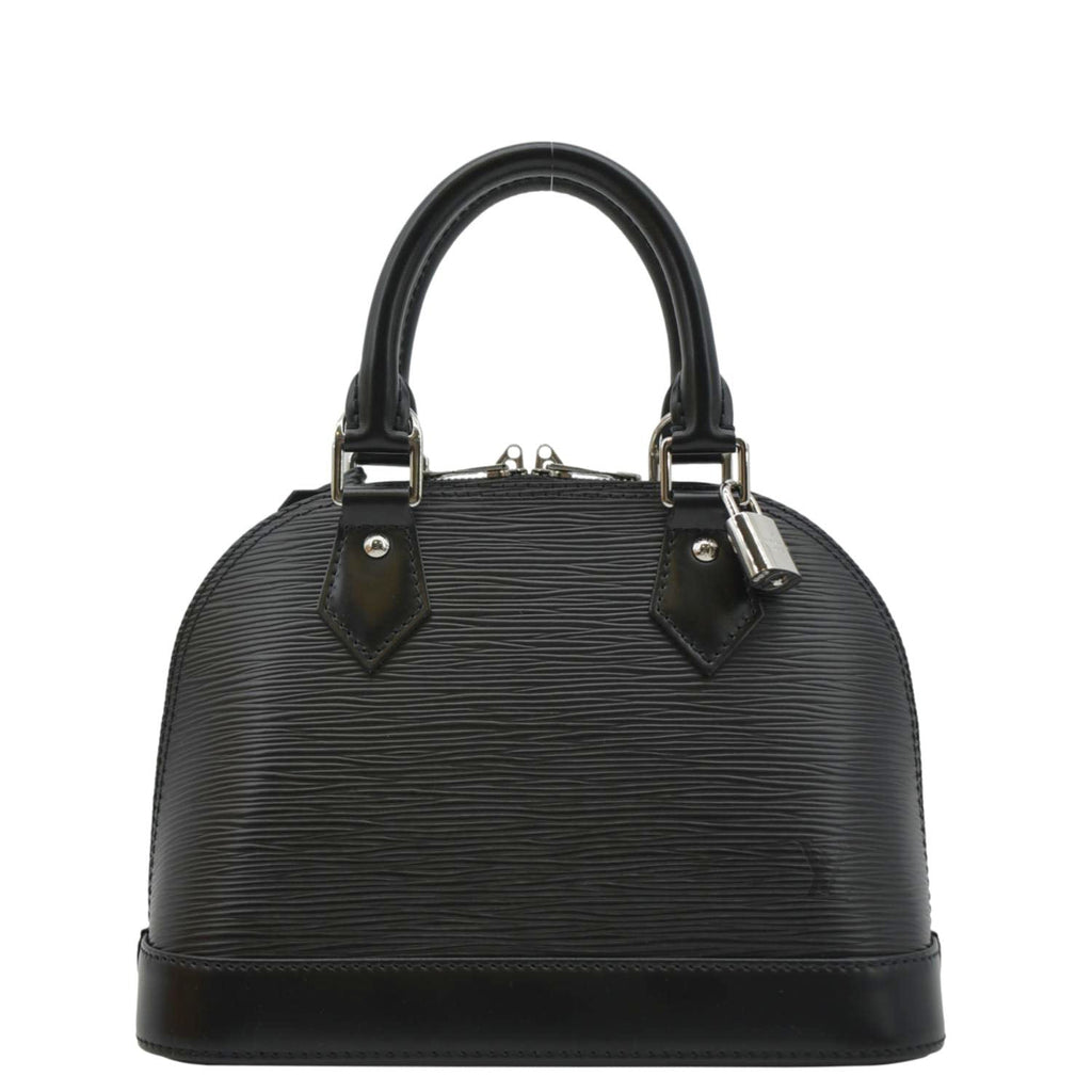 LOUIS VUITTON Alma BB Epi Leather Satchel Crossbody Bag Black