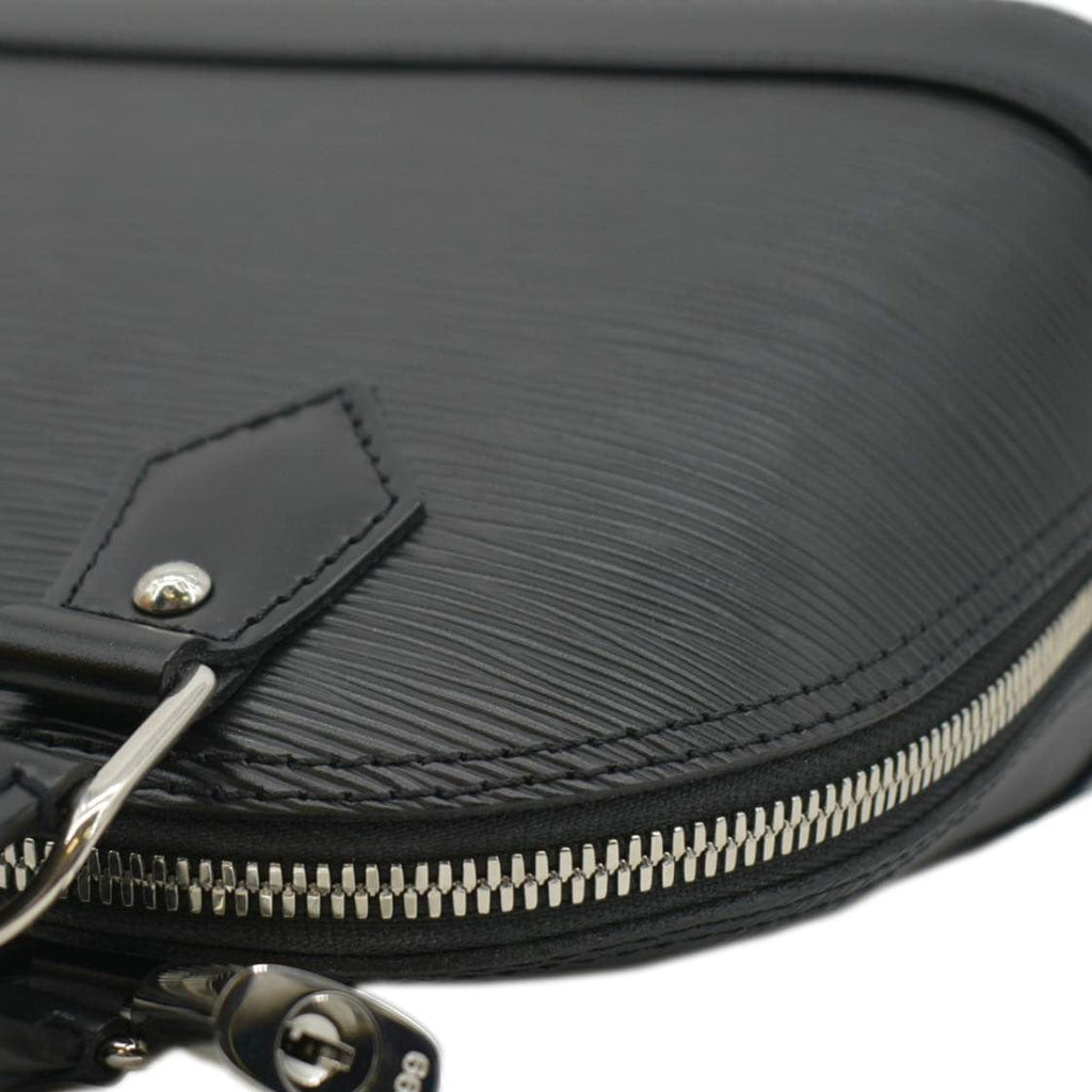 LOUIS VUITTON Alma BB Epi Leather Satchel Crossbody Bag Black