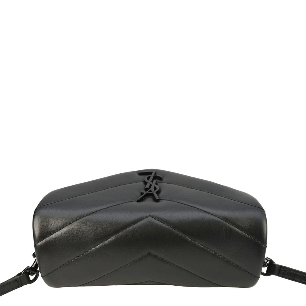 YVES SAINT LAURENT Loulou Toy Quilted Leather Crossbody Bag Black