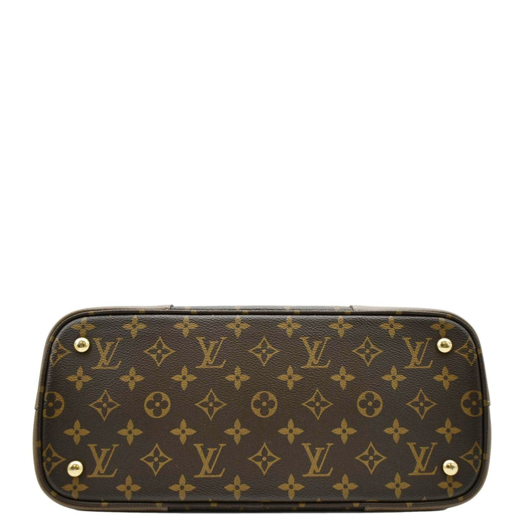 LOUIS VUITTON Flandrin Monogram Canvas Tote Shoulder Bag Brown