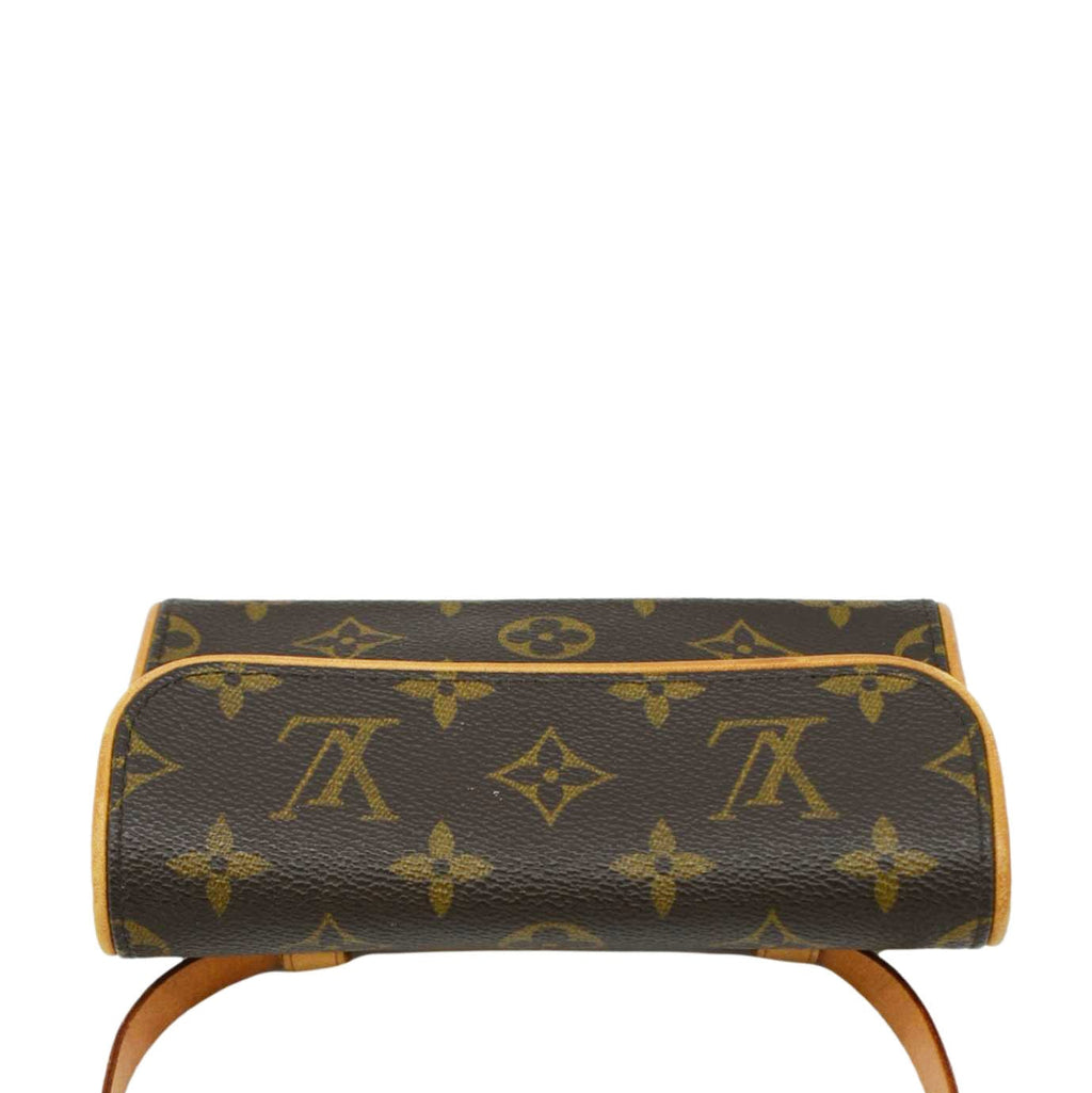 LOUIS VUITTON Pochette Florentine Monogram Canvas Waist Bag Brown