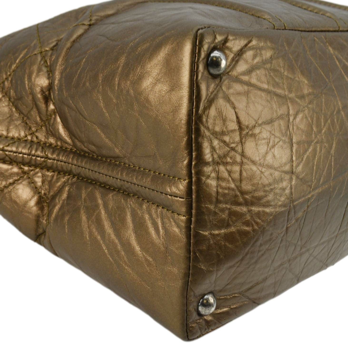 Chanel Shopping in Moscow Quilted Calfskin Leather Tote Bag Bronze