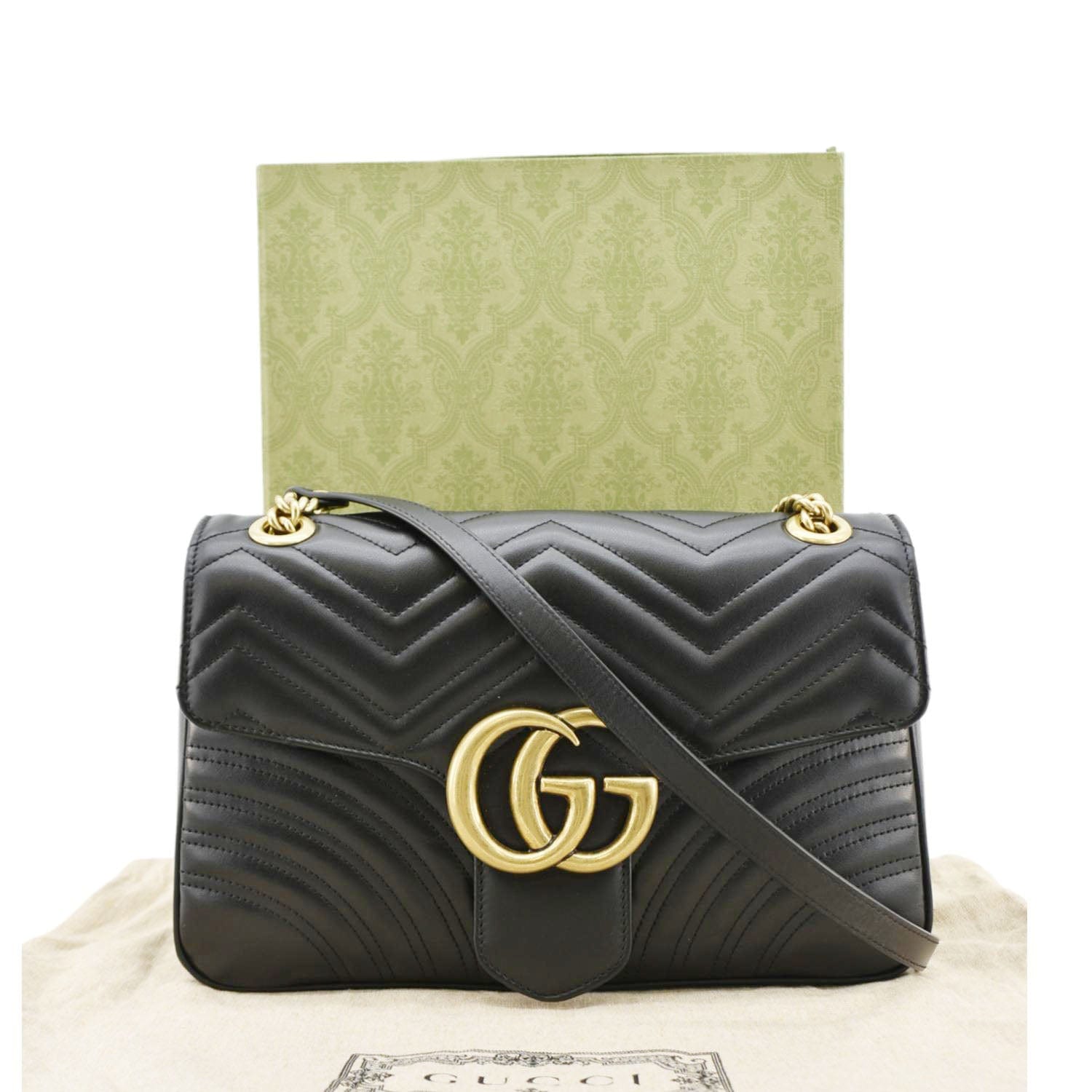 GUCCI Gucci Marmont Medium Matelasse Shoulder Bag Black 443496