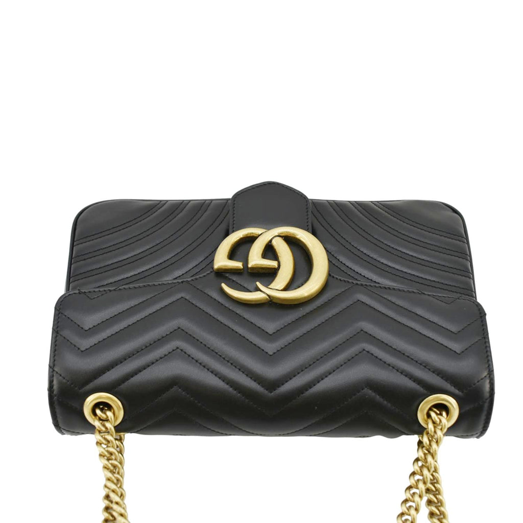 GUCCI Gucci Marmont Medium Matelasse Shoulder Bag Black 443496