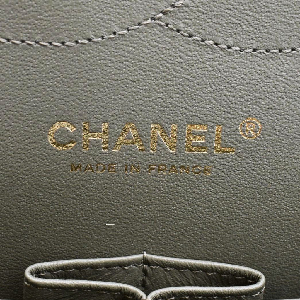 Chanel Classic Jumbo Flap Chevron Leather Crossbody Bag Olive