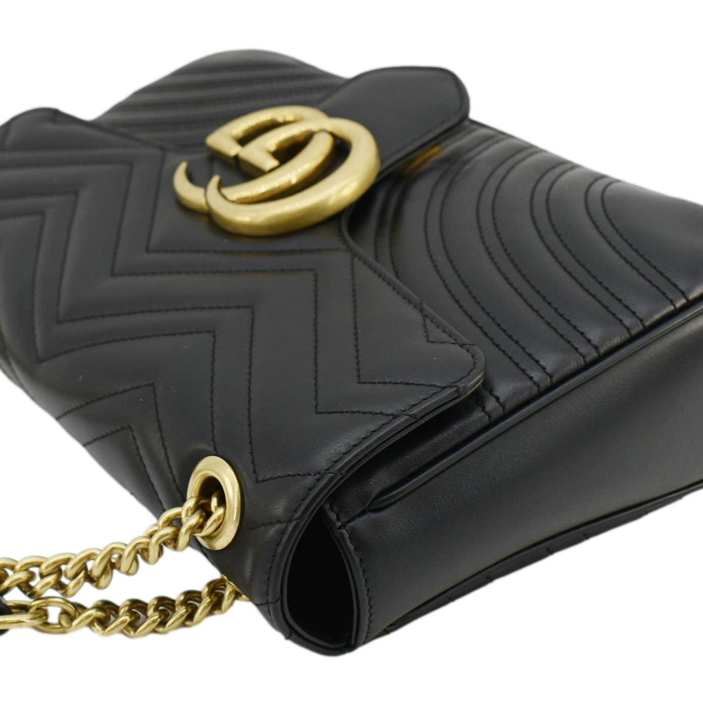 GUCCI Gucci Marmont Medium Matelasse Shoulder Bag Black 443496