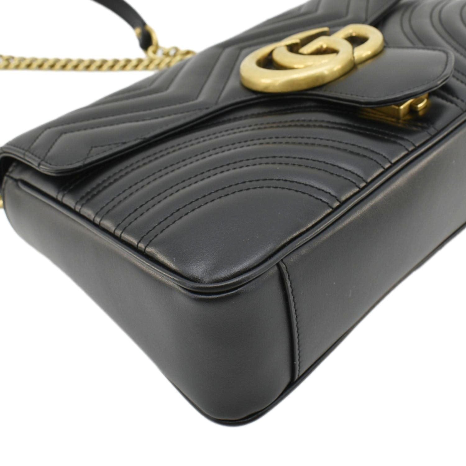GUCCI Gucci Marmont Medium Matelasse Shoulder Bag Black 443496