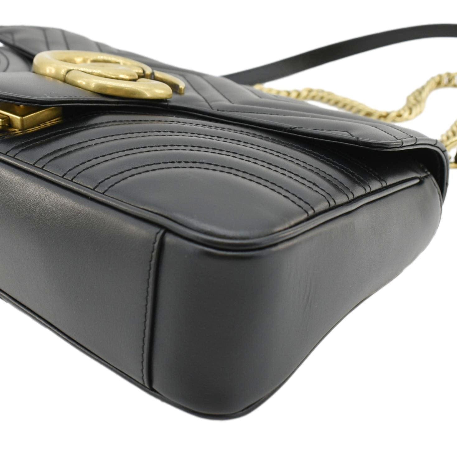 GUCCI Gucci Marmont Medium Matelasse Shoulder Bag Black 443496