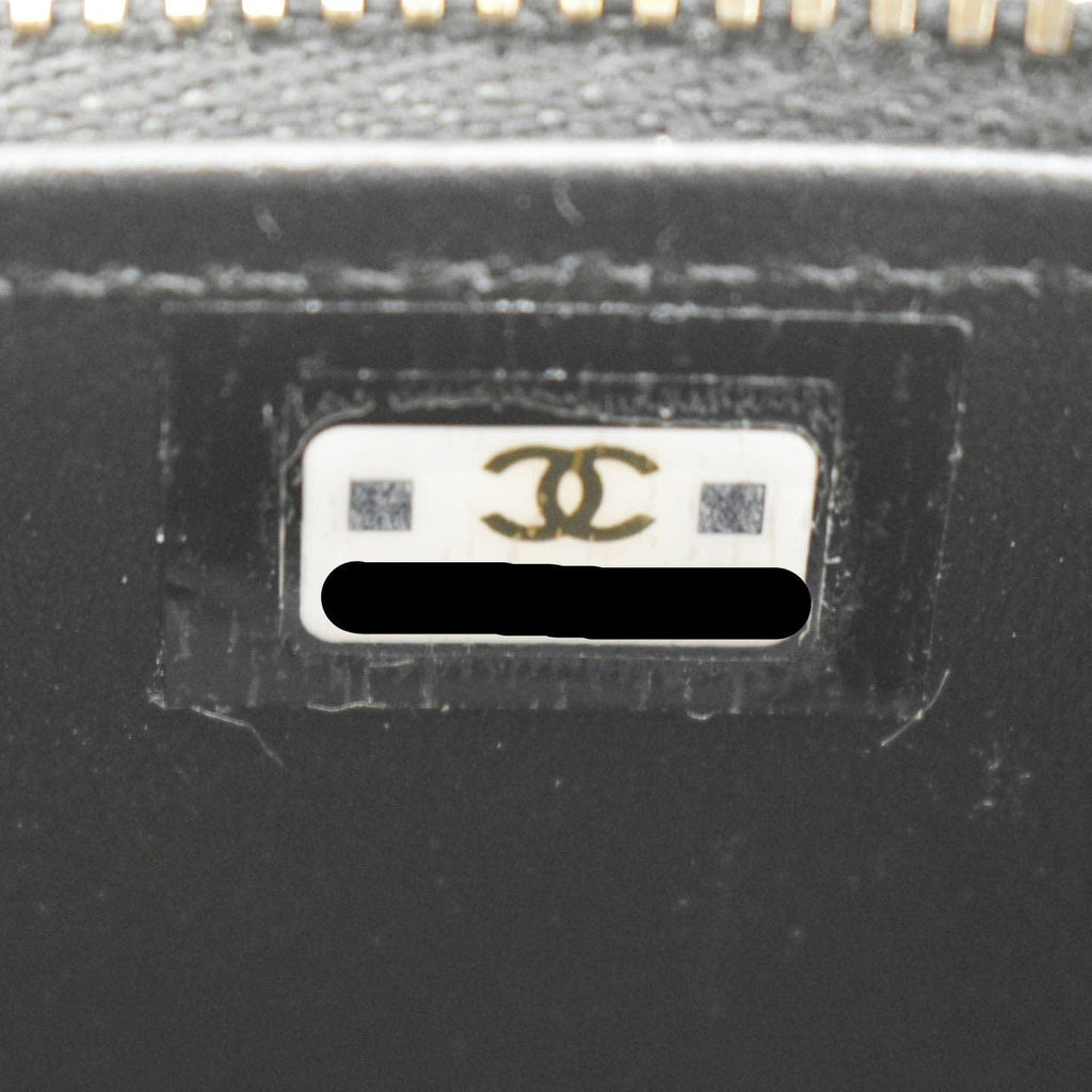 Chanel Coco Casino Mini Quilted Caviar Leather Vanity Case Black