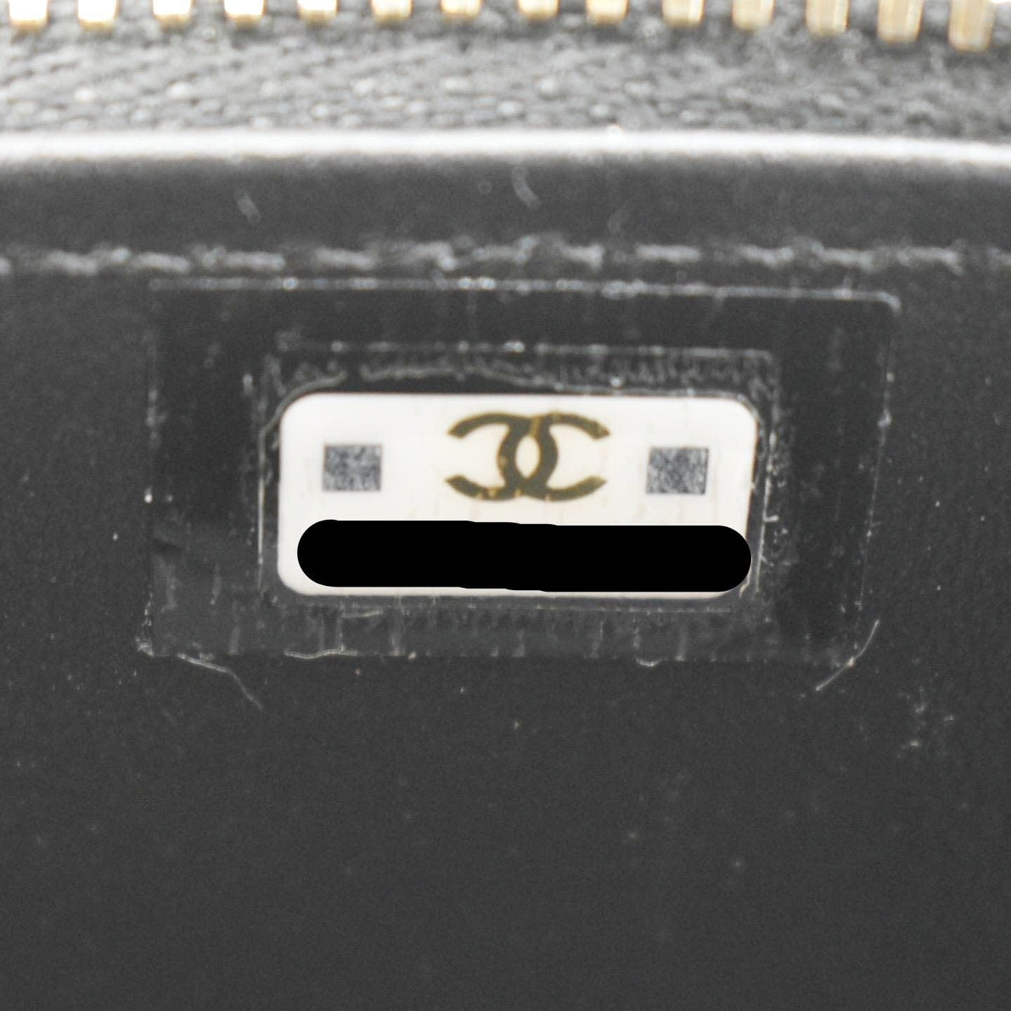 Chanel Coco Casino Mini Quilted Caviar Leather Vanity Case Black