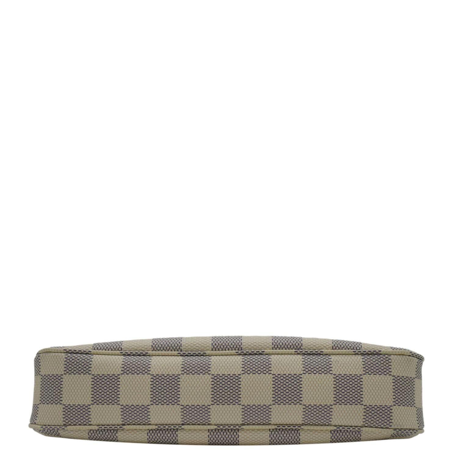 LOUIS VUITTON Damier Azur Pochette Accessories Pouch White
