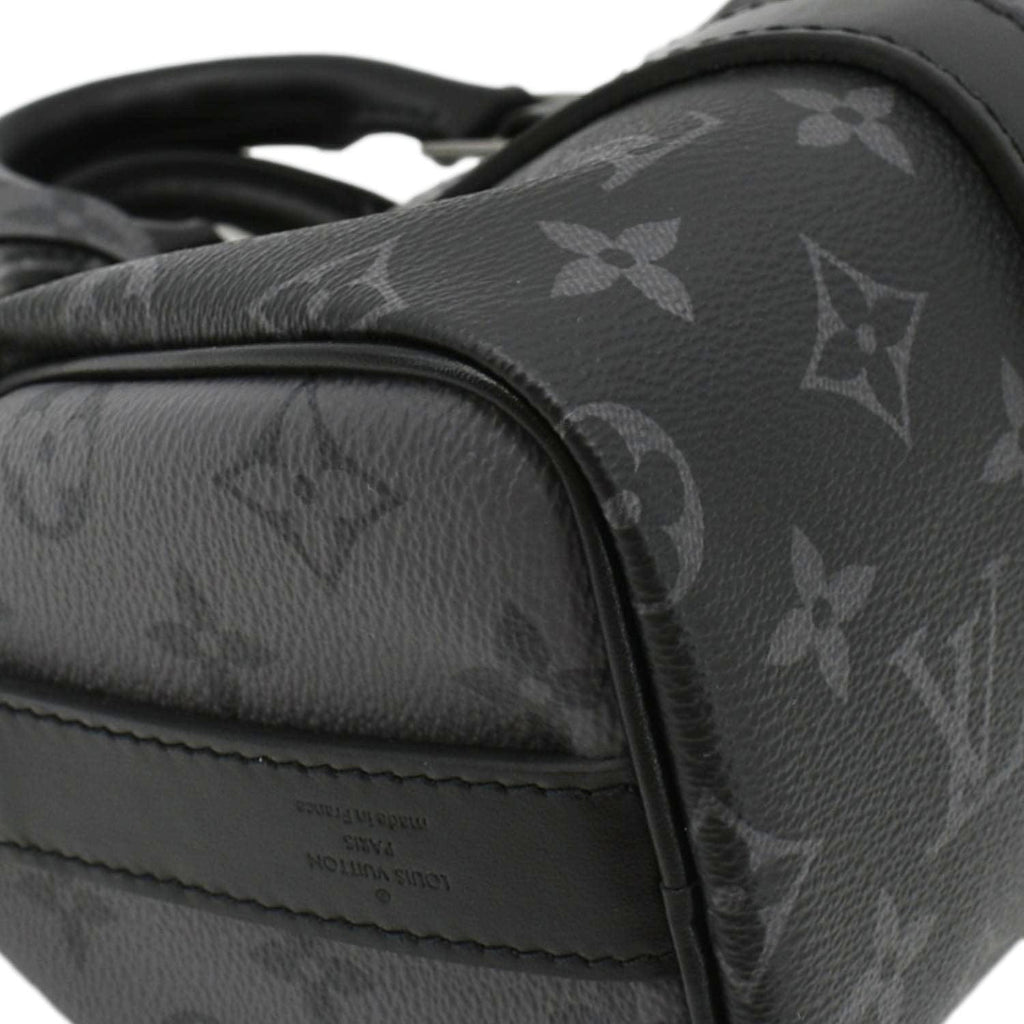 LOUIS VUITTON Keepall 25 Bandouliere Monogram Eclipse Reverse Canvas Crossbody Bag Black