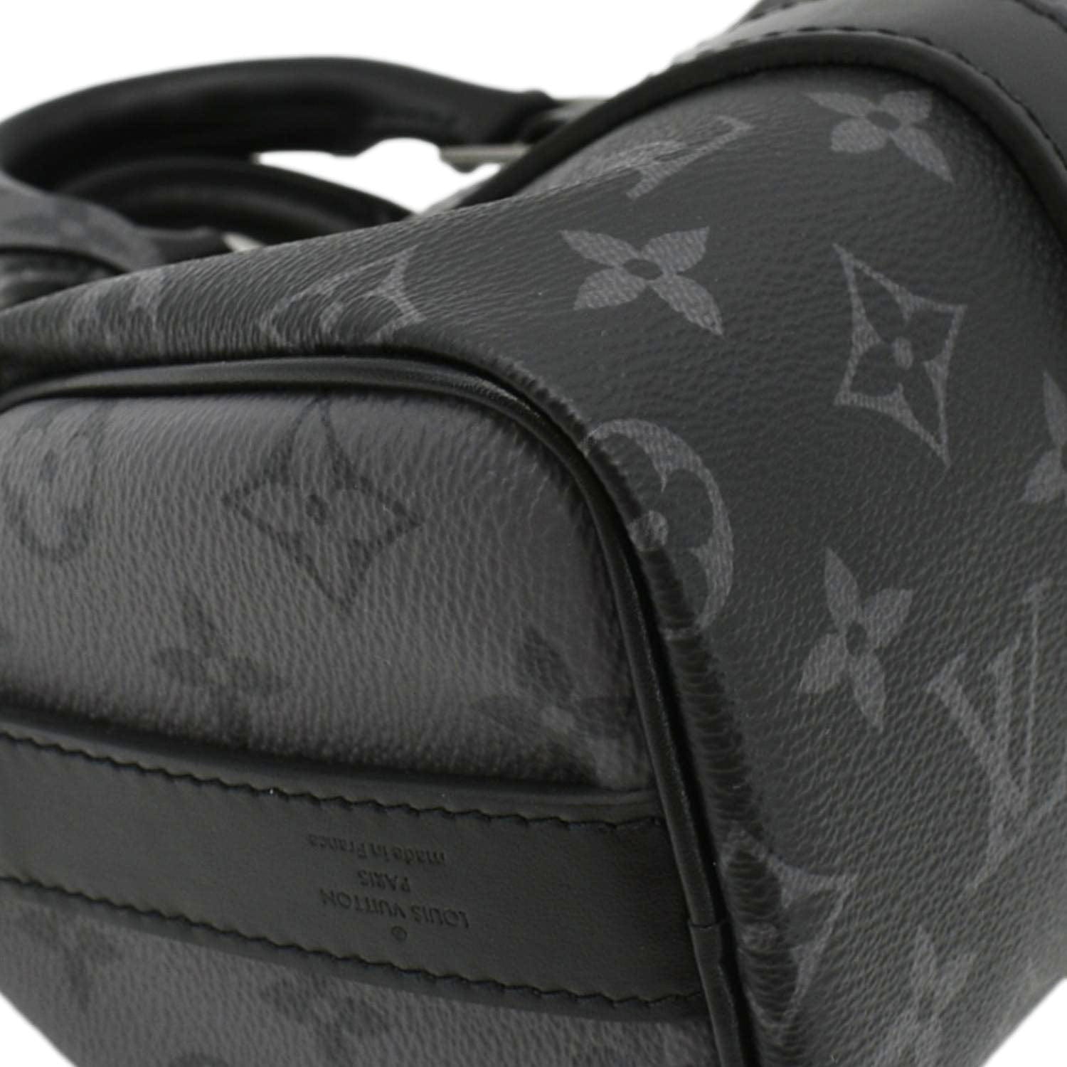LOUIS VUITTON Keepall 25 Bandouliere Monogram Eclipse Reverse Canvas Crossbody Bag Black