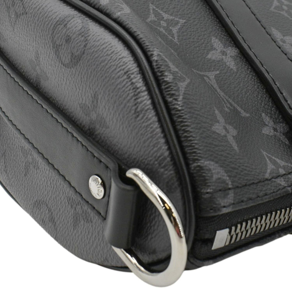 LOUIS VUITTON Keepall 25 Bandouliere Monogram Eclipse Reverse Canvas Crossbody Bag Black