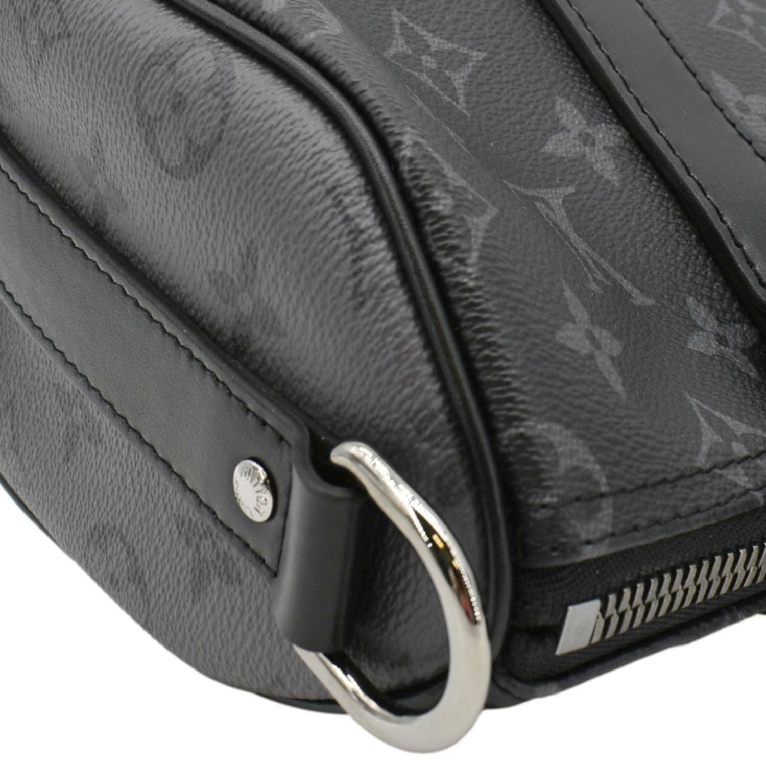 LOUIS VUITTON Keepall 25 Bandouliere Monogram Eclipse Reverse Canvas Crossbody Bag Black
