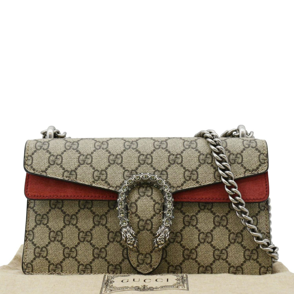 GUCCI Dionysus Small Rectangular Gucci Supreme Canvas Shoulder Bag Beige 499623