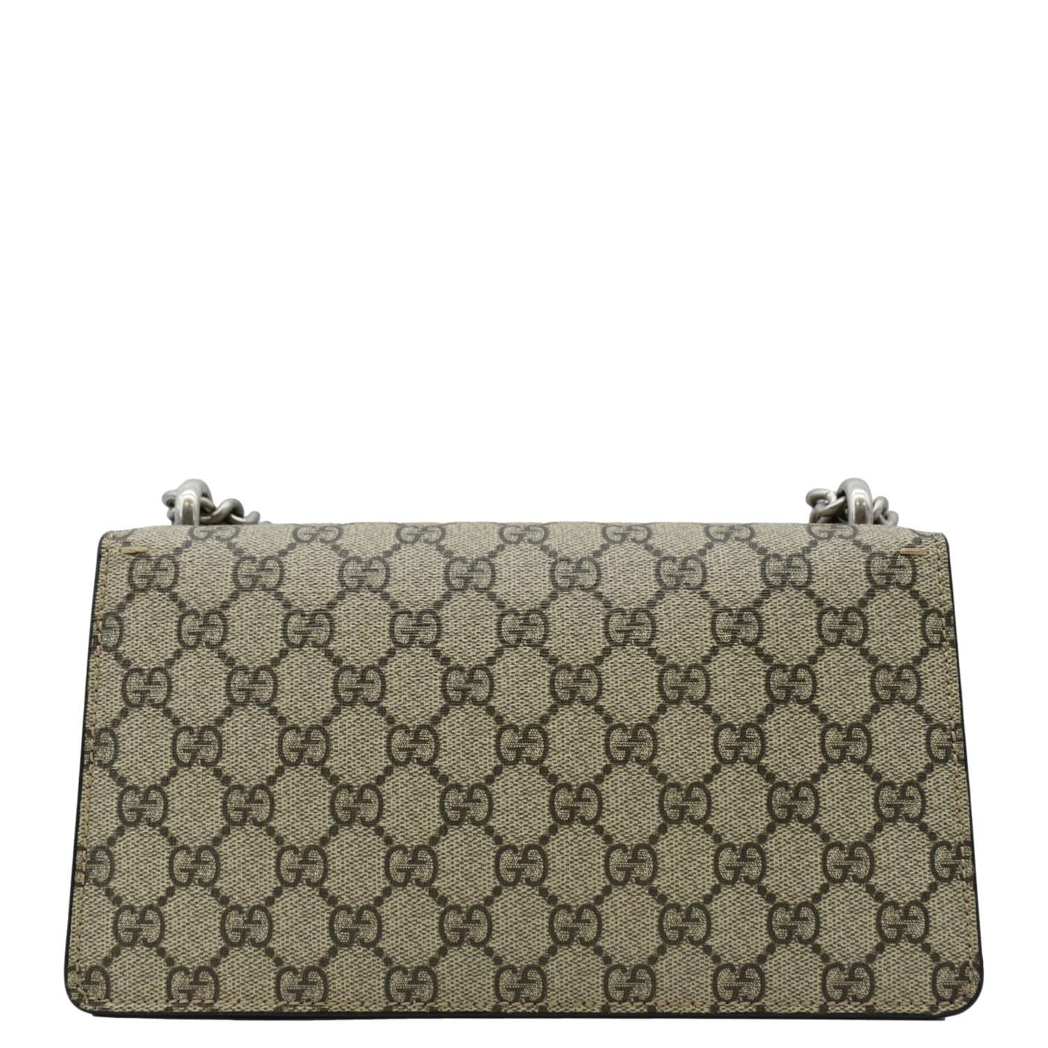 GUCCI Dionysus Small Rectangular Gucci Supreme Canvas Shoulder Bag Beige 499623