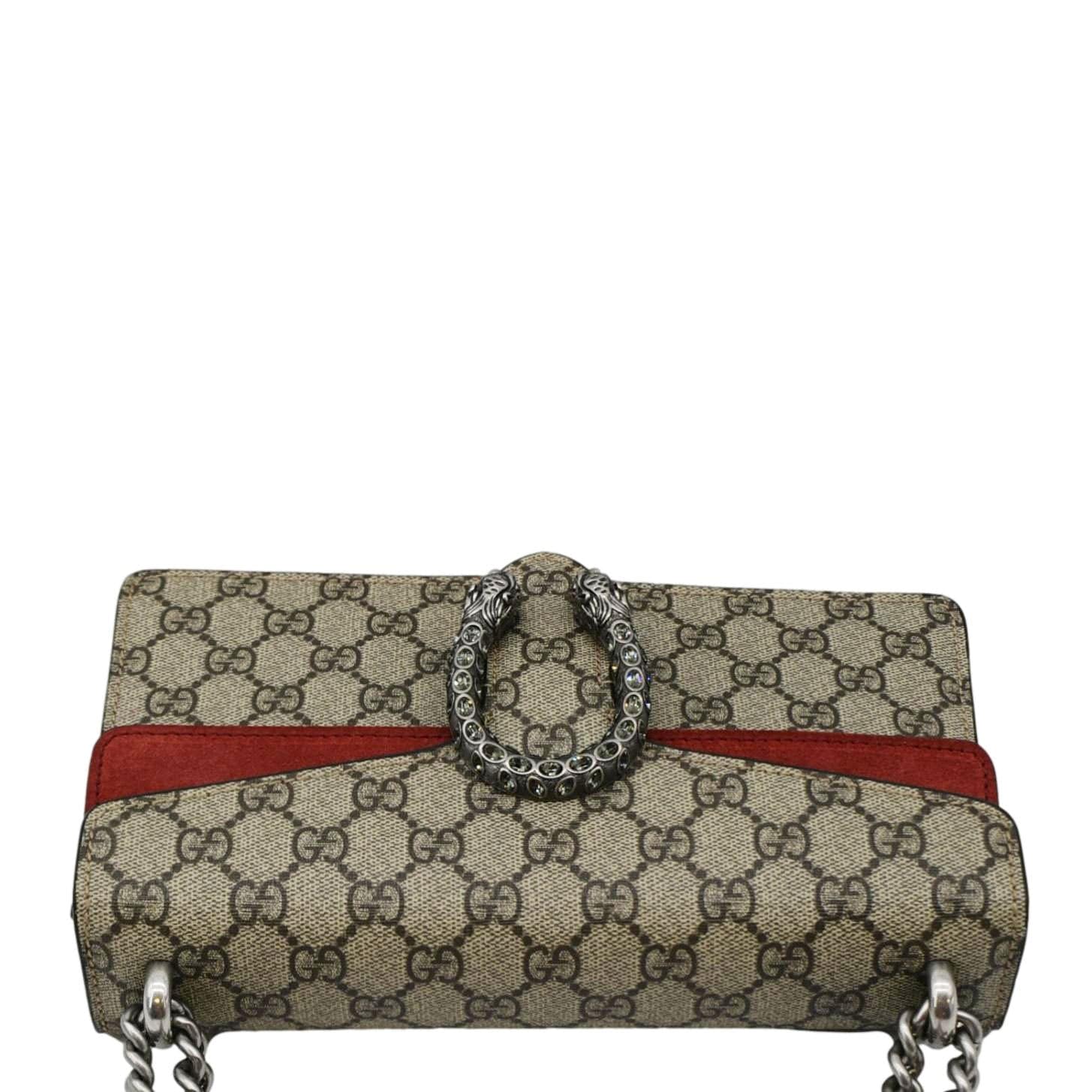GUCCI Dionysus Small Rectangular Gucci Supreme Canvas Shoulder Bag Beige 499623