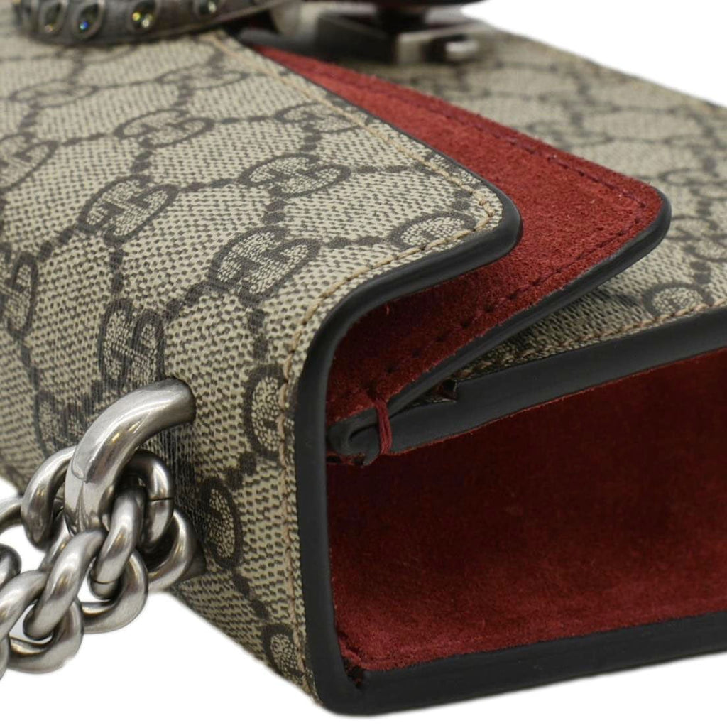 GUCCI Dionysus Small Rectangular Gucci Supreme Canvas Shoulder Bag Beige 499623