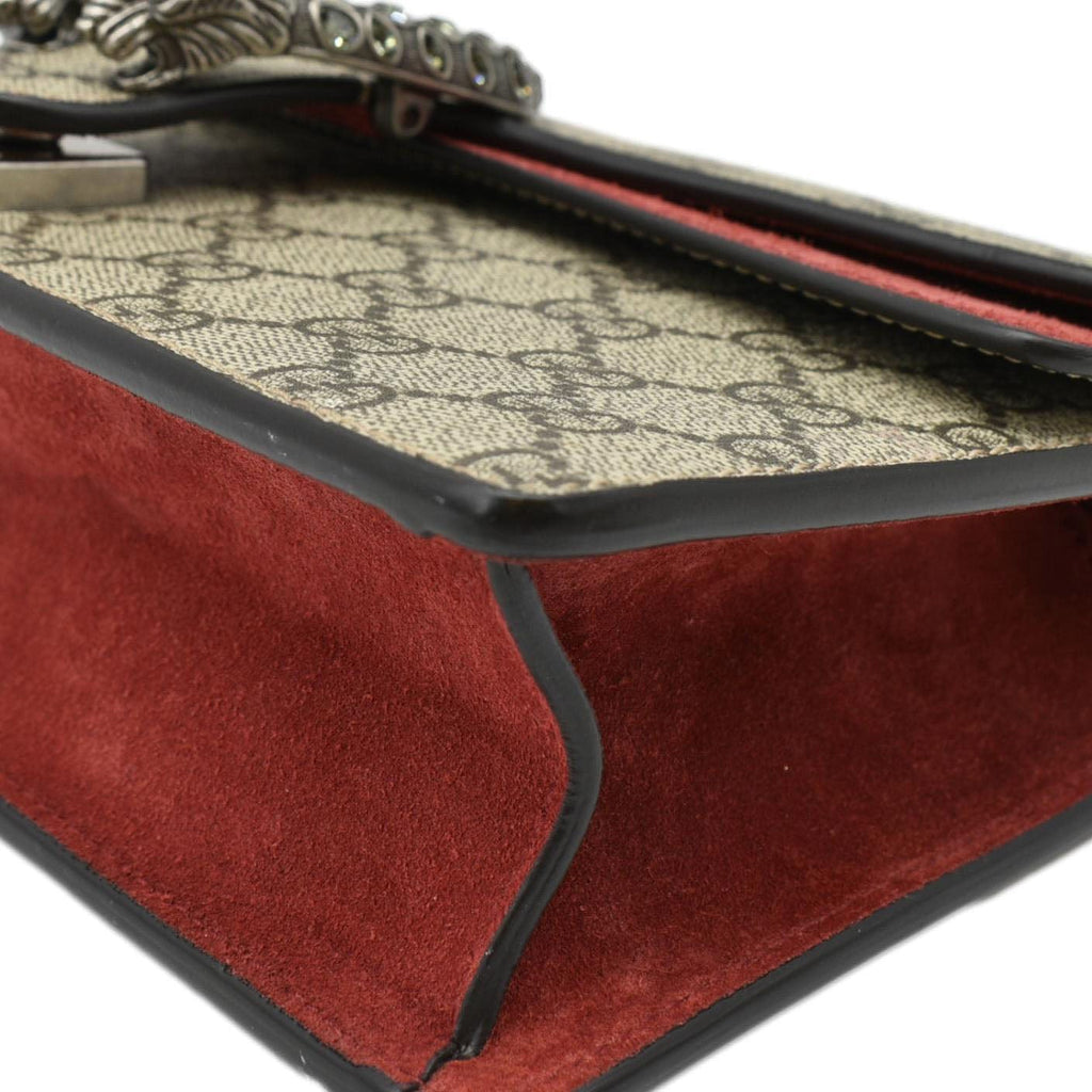 GUCCI Dionysus Small Rectangular Gucci Supreme Canvas Shoulder Bag Beige 499623