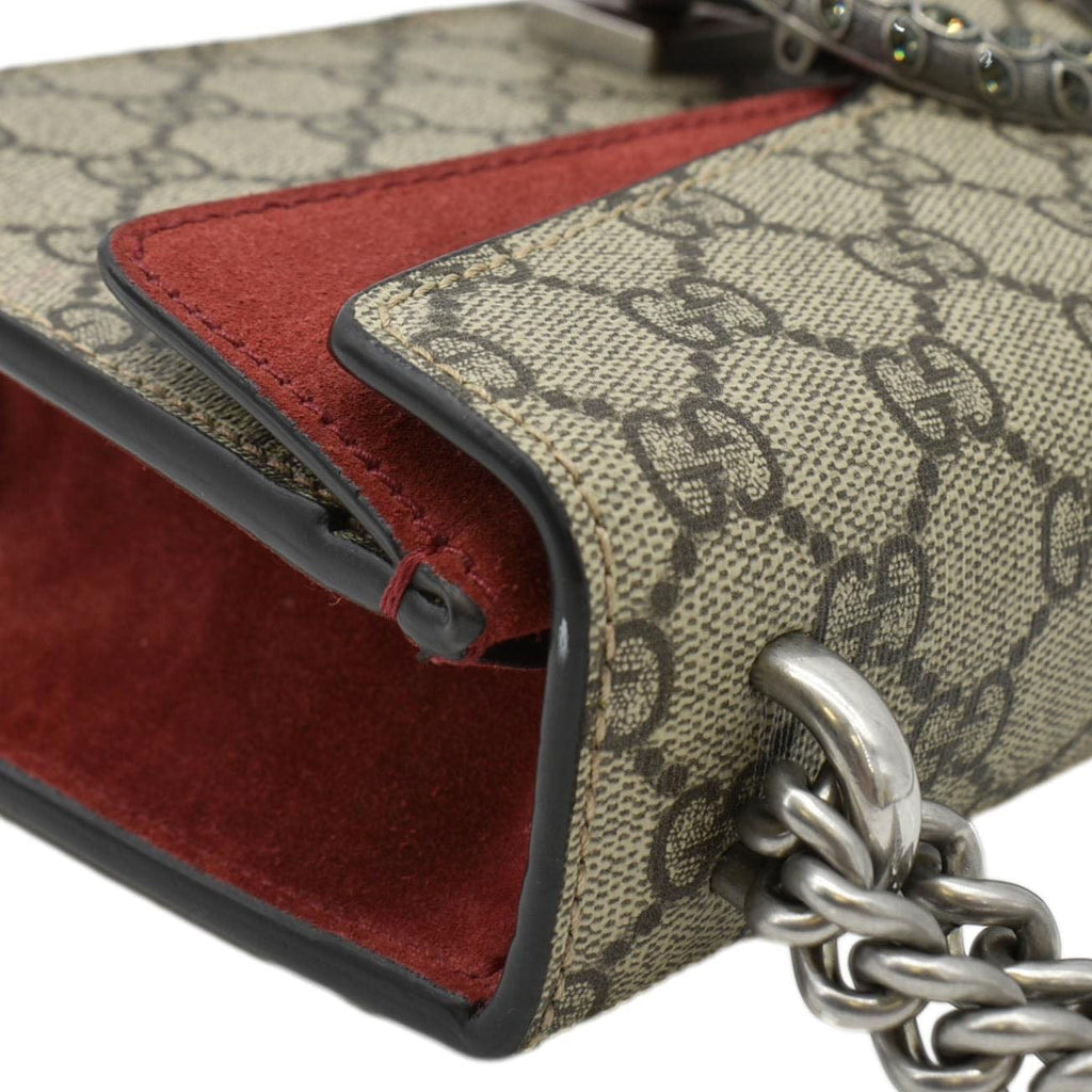 GUCCI Dionysus Small Rectangular Gucci Supreme Canvas Shoulder Bag Beige 499623
