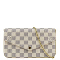 LOUIS VUITTON Felicie Pochette Damier Azur Crossbody Bag Rose Ballerine