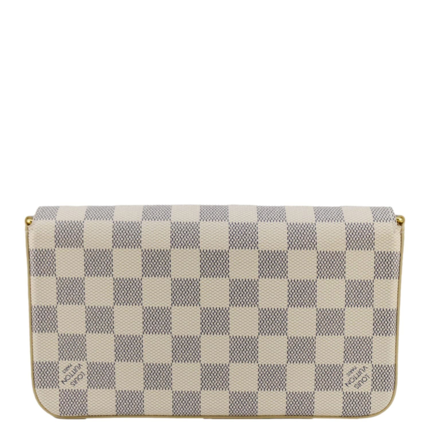 LOUIS VUITTON Felicie Pochette Damier Azur Crossbody Bag Rose Ballerine