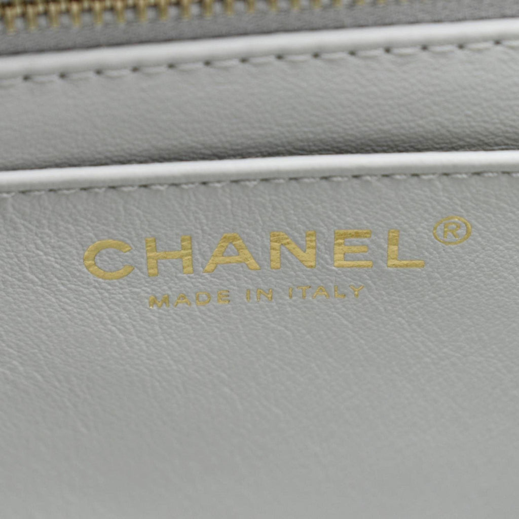 Chanel Sweet Camellia Flap Adjustable Chain WOC Quilted Leather Crossbody Bag Light Blue