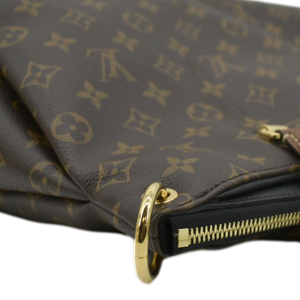 LOUIS VUITTON Pallas MM Monogram Canvas Shoulder Bag Brown