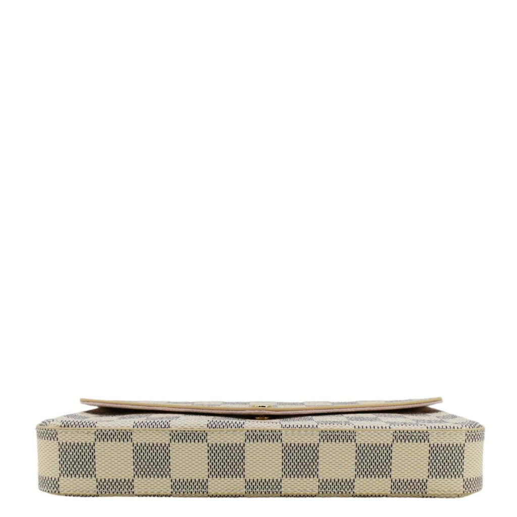 LOUIS VUITTON Felicie Pochette Damier Azur Crossbody Bag Rose Ballerine