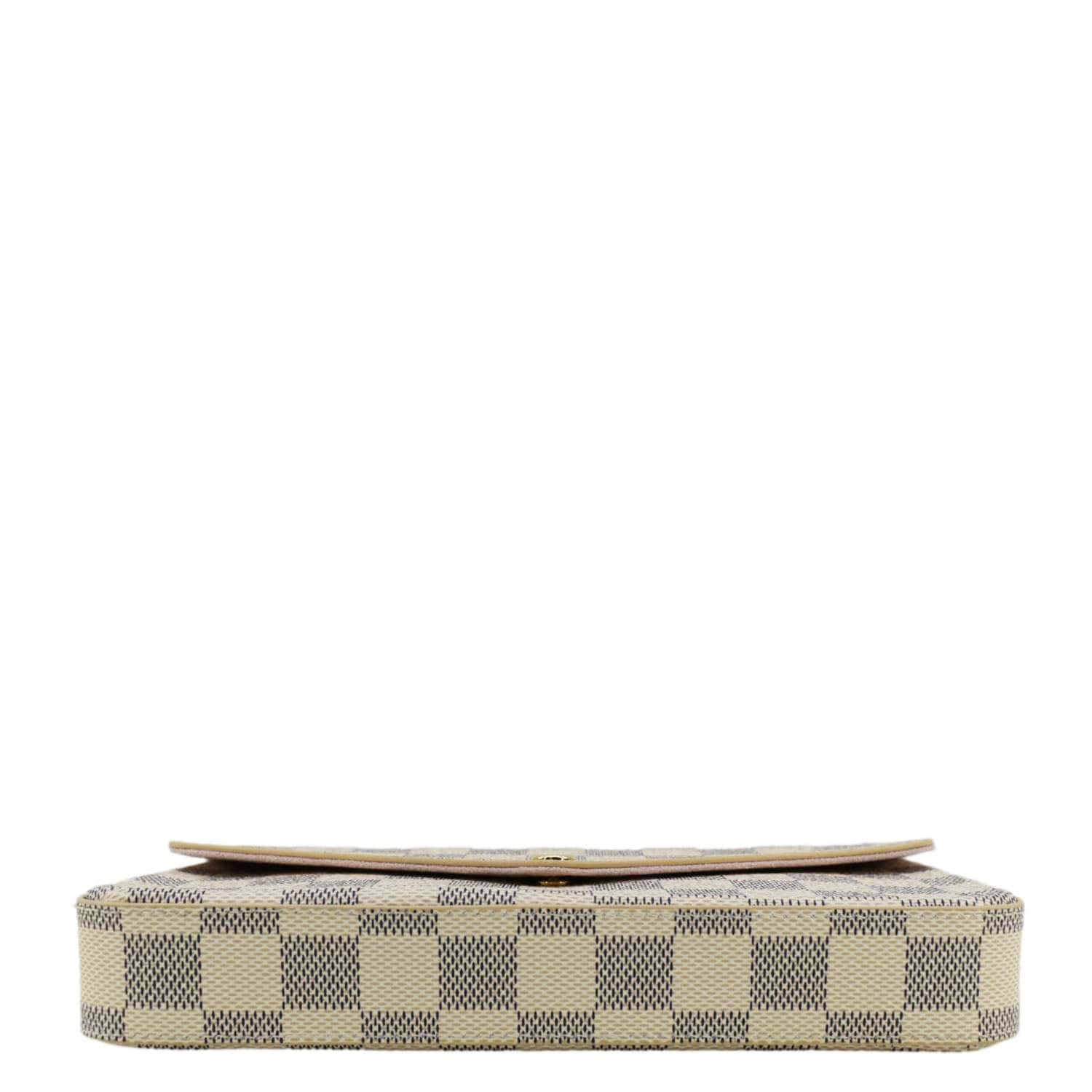 LOUIS VUITTON Felicie Pochette Damier Azur Crossbody Bag Rose Ballerine