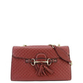 GUCCI Emily Medium Gucci Guccissima Leather Chain Shoulder Bag Red 449635