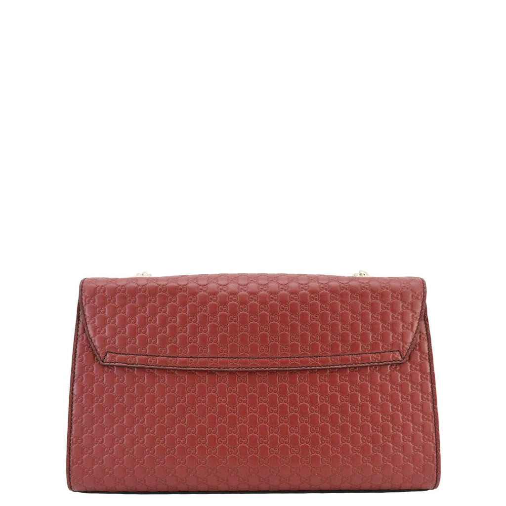 GUCCI Emily Medium Gucci Guccissima Leather Chain Shoulder Bag Red 449635