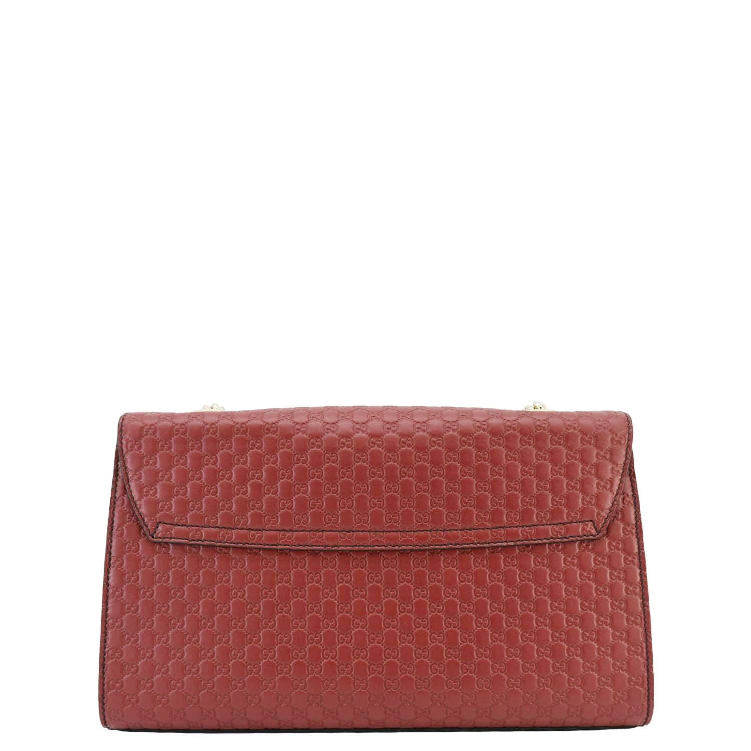 GUCCI Emily Medium Gucci Guccissima Leather Chain Shoulder Bag Red 449635
