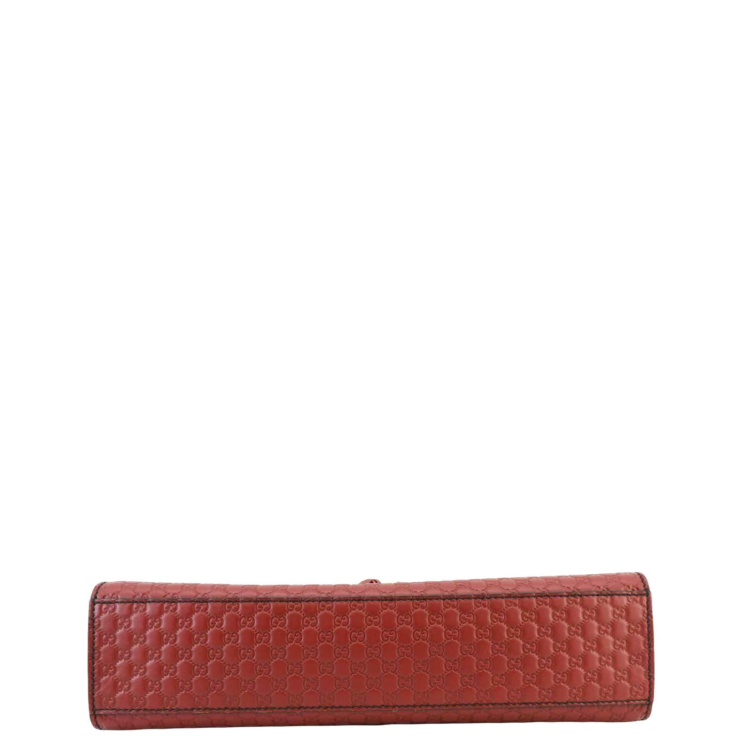 GUCCI Emily Medium Gucci Guccissima Leather Chain Shoulder Bag Red 449635