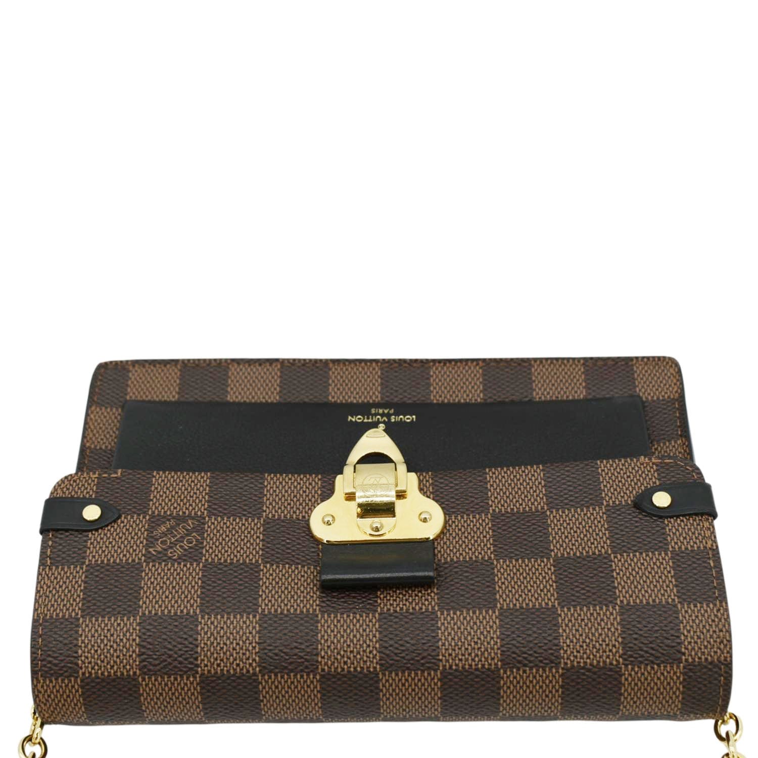 LOUIS VUITTON Vavin PM Damier Ebene Chain Crossbody Bag Black