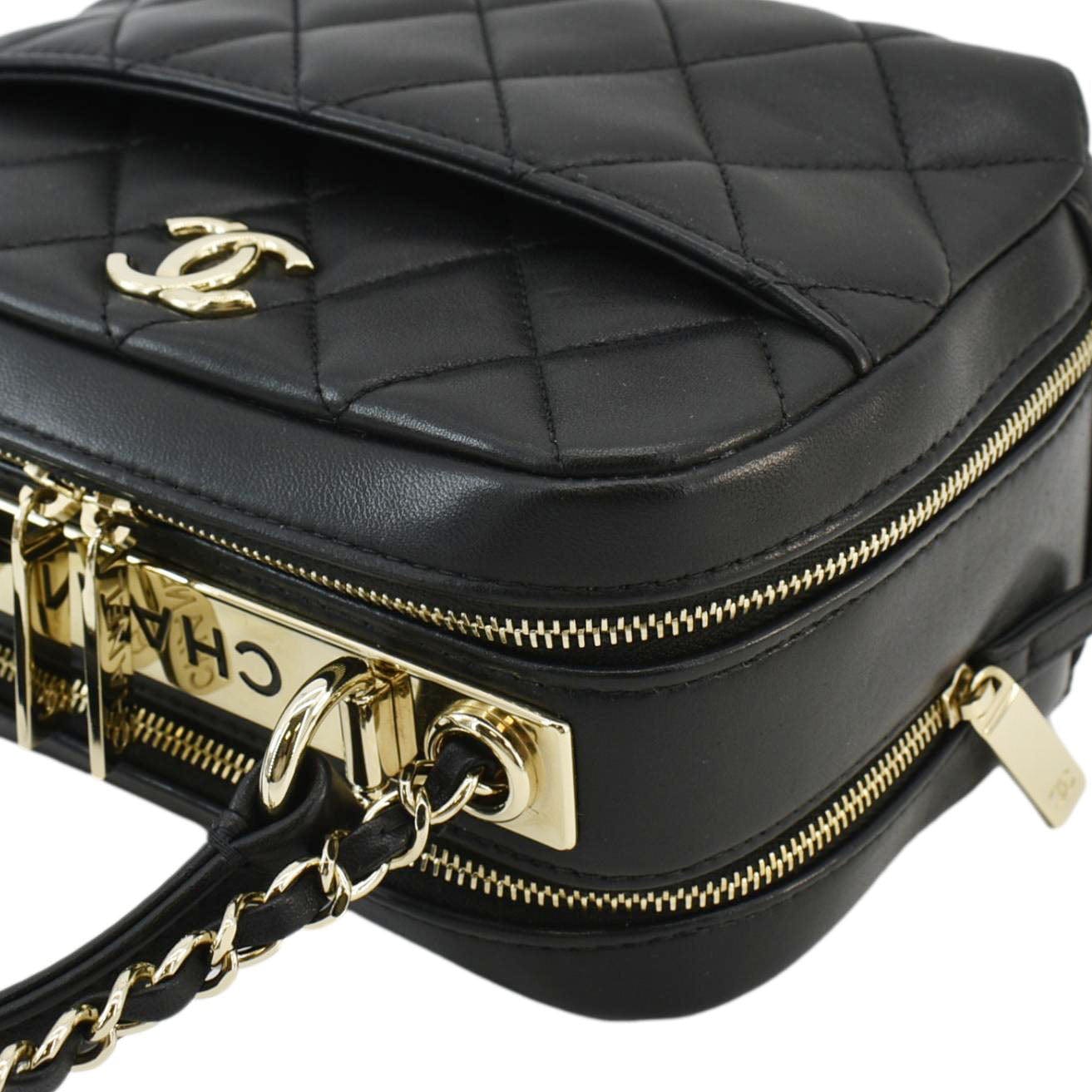 Chanel Trendy CC Bowling Quilted Leather Shoulder Bag Black