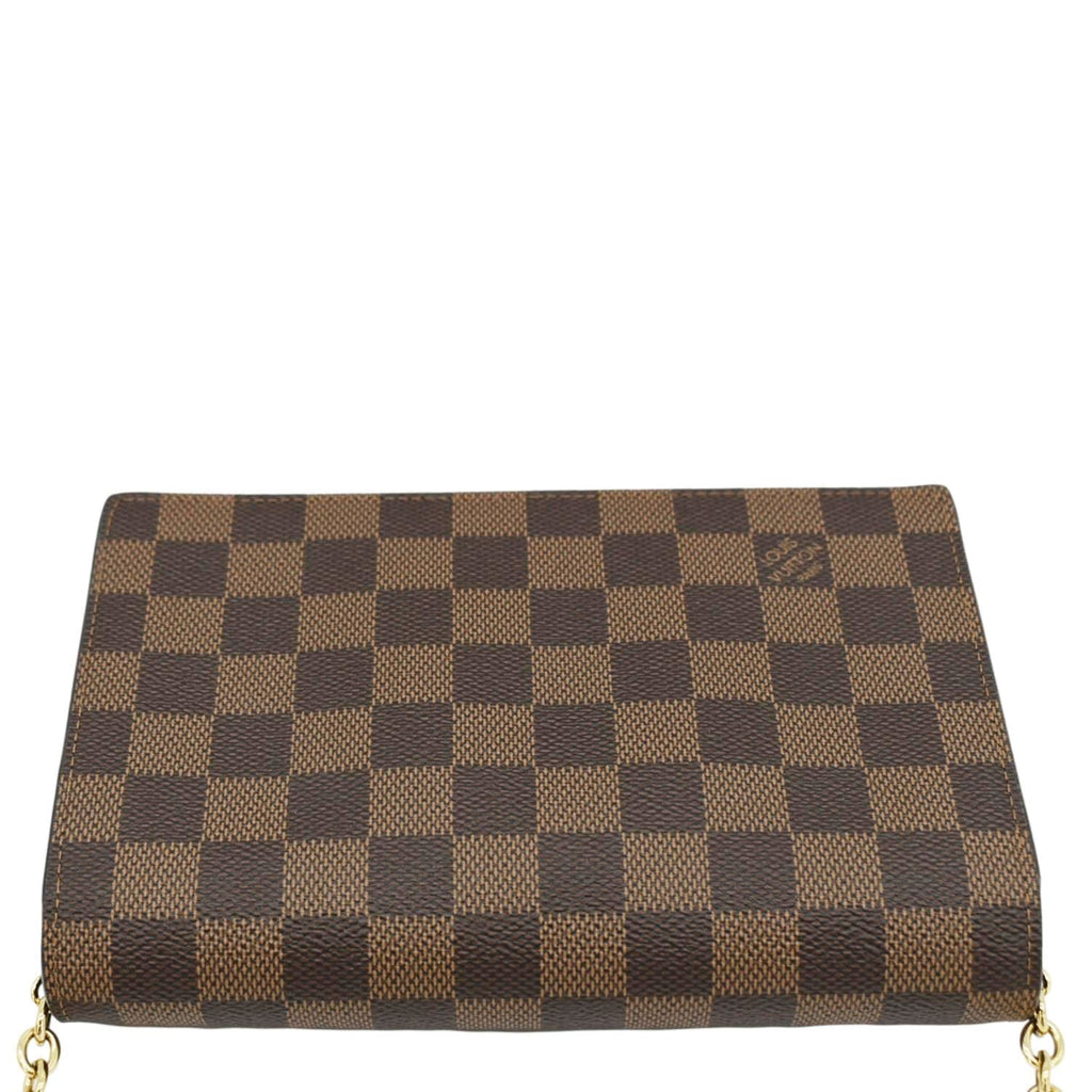 LOUIS VUITTON Vavin PM Damier Ebene Chain Crossbody Bag Black