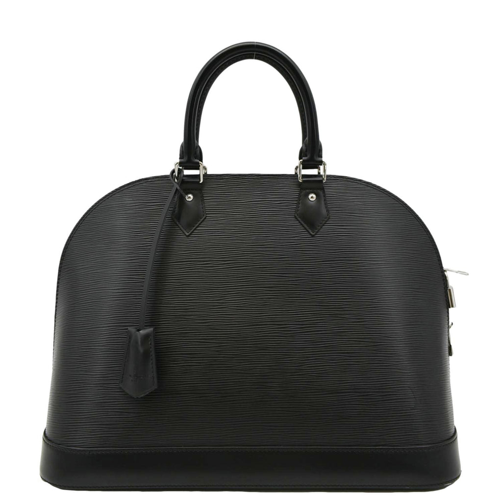 LOUIS VUITTON Alma GM Epi Leather Satchel Bag Black