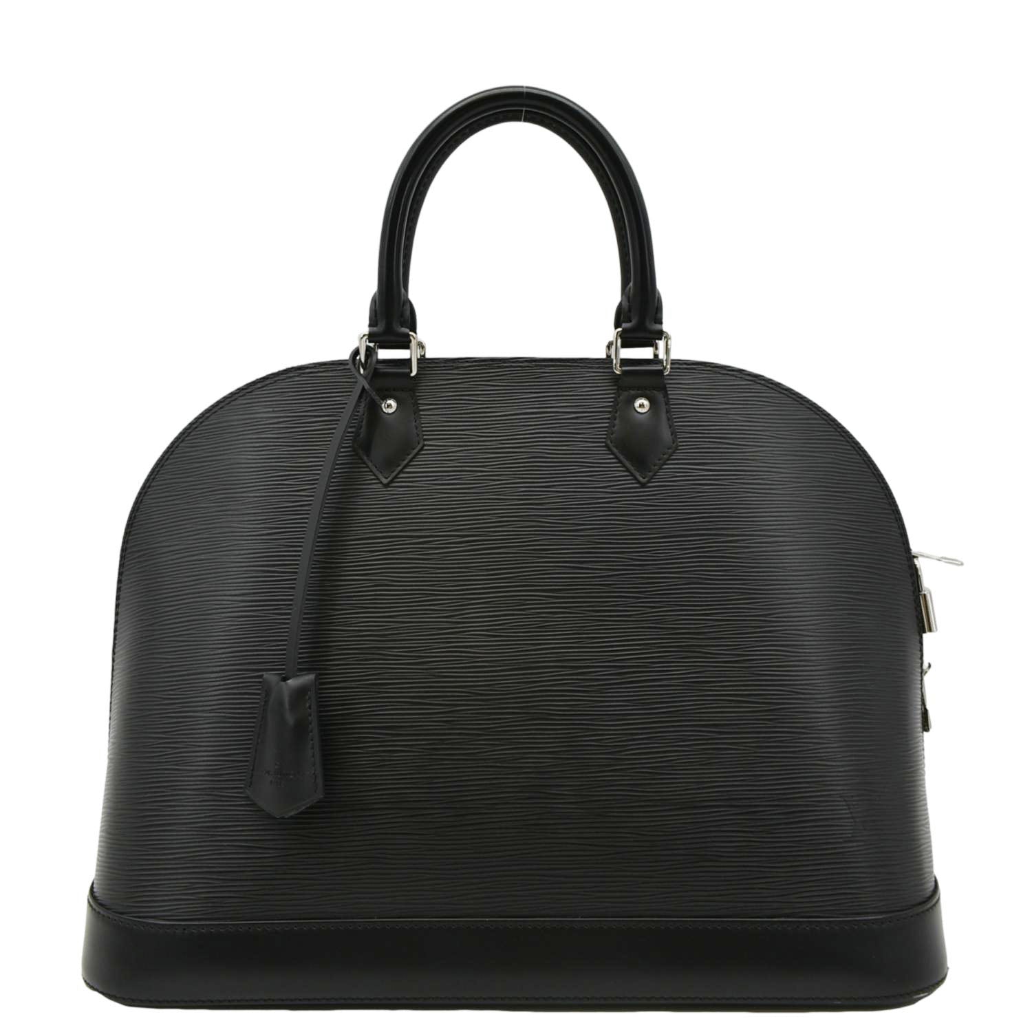 LOUIS VUITTON Alma GM Epi Leather Satchel Bag Black